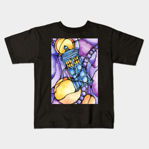 Abstract Tardis Kids T-Shirt by AlstonArt